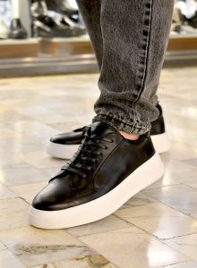 کفش مردانه چرم طبیعی برند پانوپا مشکی