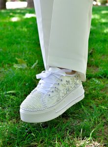 کتونی عروس لژدار سفید برند آنا کد ۲۹۲