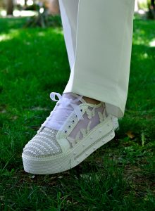 کتونی عروس لژدار سفید برند آنا کد ۲۹۳