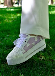 کتونی عروس لژدار سفید برند آنا کد ۳۱۲