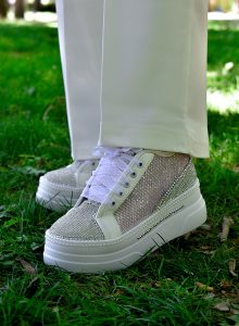 کتونی عروس لژدار سفید برند آنا کد ۴۰۵