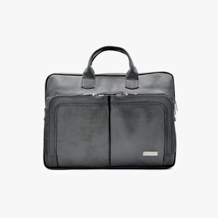 کیف اداری تمام چرم طبیعی برند چنار مدل aka مشکی