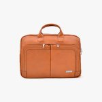 کیف اداری تمام چرم طبیعی برند چنار مدل aka عسلی