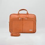 کیف اداری تمام چرم طبیعی برند چنار مدل aka عسلی