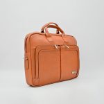 کیف اداری تمام چرم طبیعی برند چنار مدل aka عسلی
