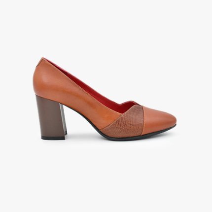 کفش زنانه چرم طبیعی برند AGM عسلی کد ۳۴