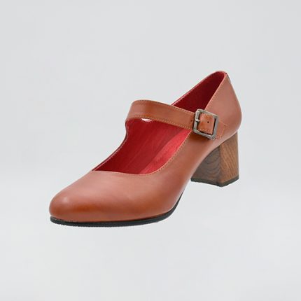 کفش زنانه چرم طبیعی برند AGM عسلی کد ۵۵