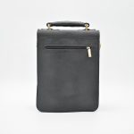 کیف دوشی مردانه چرم طبیعی برند چنار مدل قفل ناخنی مشکی