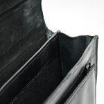 کیف دوشی مردانه چرم طبیعی برند چنار مدل قفلی مشکی