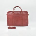 کیف اداری تمام چرم طبیعی برند چنار مدل دو جیب عنابی