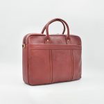 کیف اداری تمام چرم طبیعی برند چنار مدل دو جیب عنابی