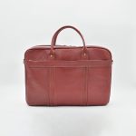 کیف اداری تمام چرم طبیعی برند چنار مدل دو جیب عنابی