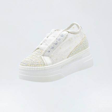 کتونی عروس لژدار سفید برند آنا کد ۴۰۹