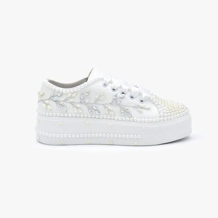 کتونی عروس لژدار سفید کد ۲۹۲