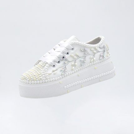 کتونی عروس لژدار سفید کد ۲۹۲