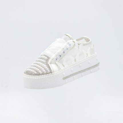 کتونی عروس لژدار سفید کد ۲۹۳