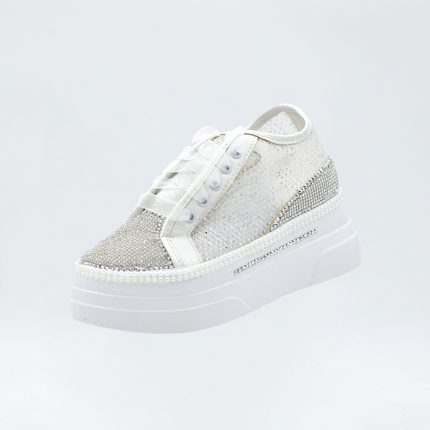 کتونی عروس لژدار سفید برند آنا کد ۴۰۵